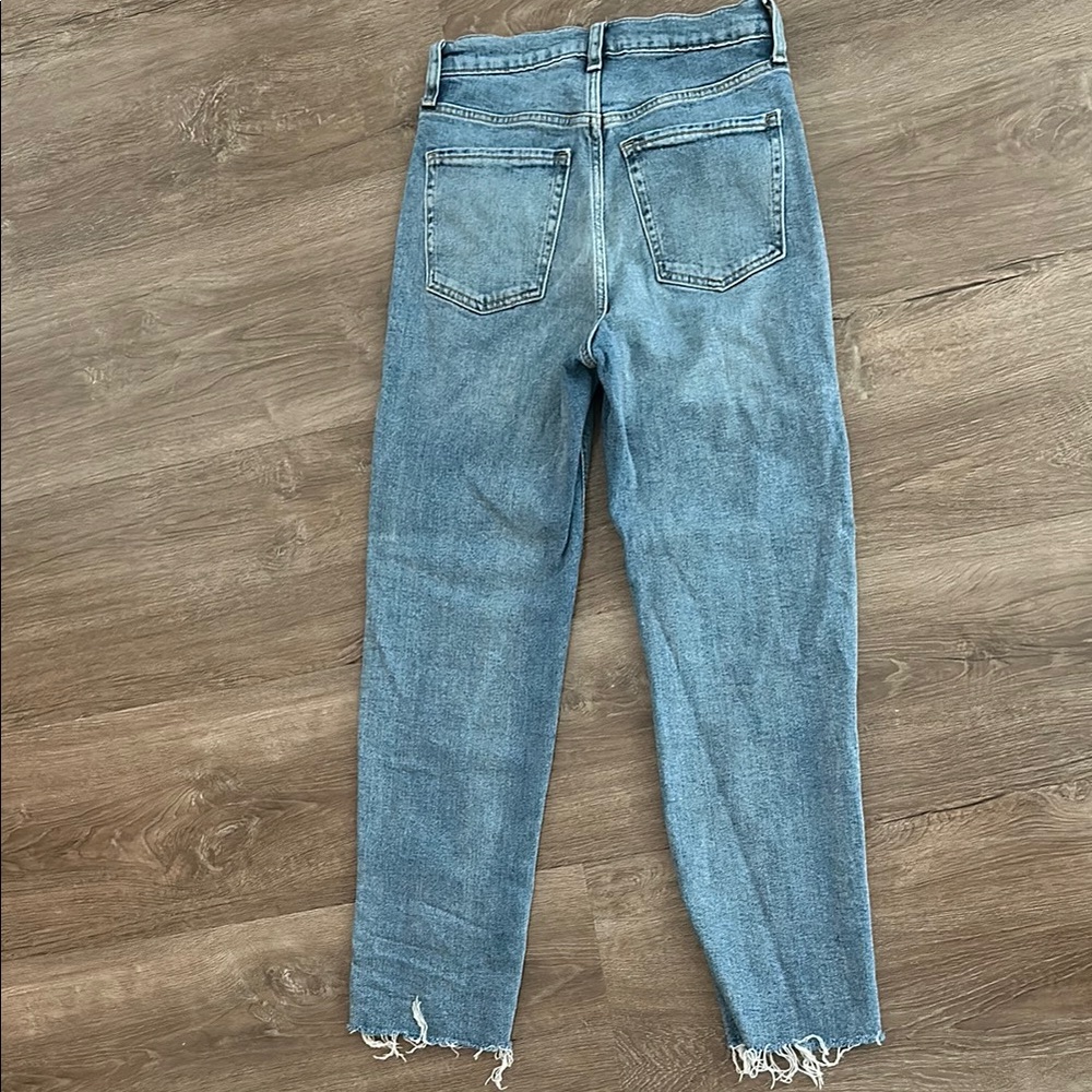Distressed High Rise Blue Jeans - Picture 4 of 6